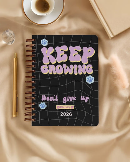 Undated Yearly Planner | Personalized with your name | Black Pink - Bop Canvases