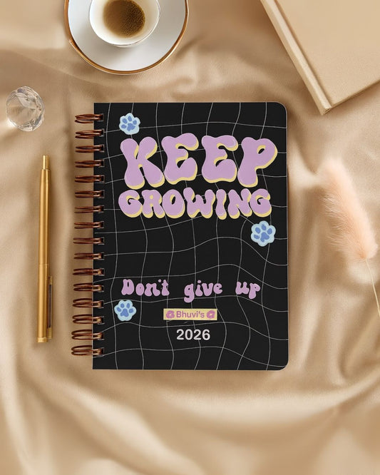 Undated Yearly Planner | Personalized with your name | Black Pink - Bop Canvases