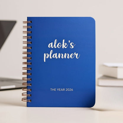 Undated Yearly Planner | Personalized with your name (Blue delight) - Bop Canvases