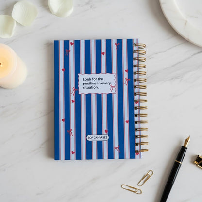 Undated Yearly Planner | Personalized with your name (Blue Ribbons) - Bop Canvases