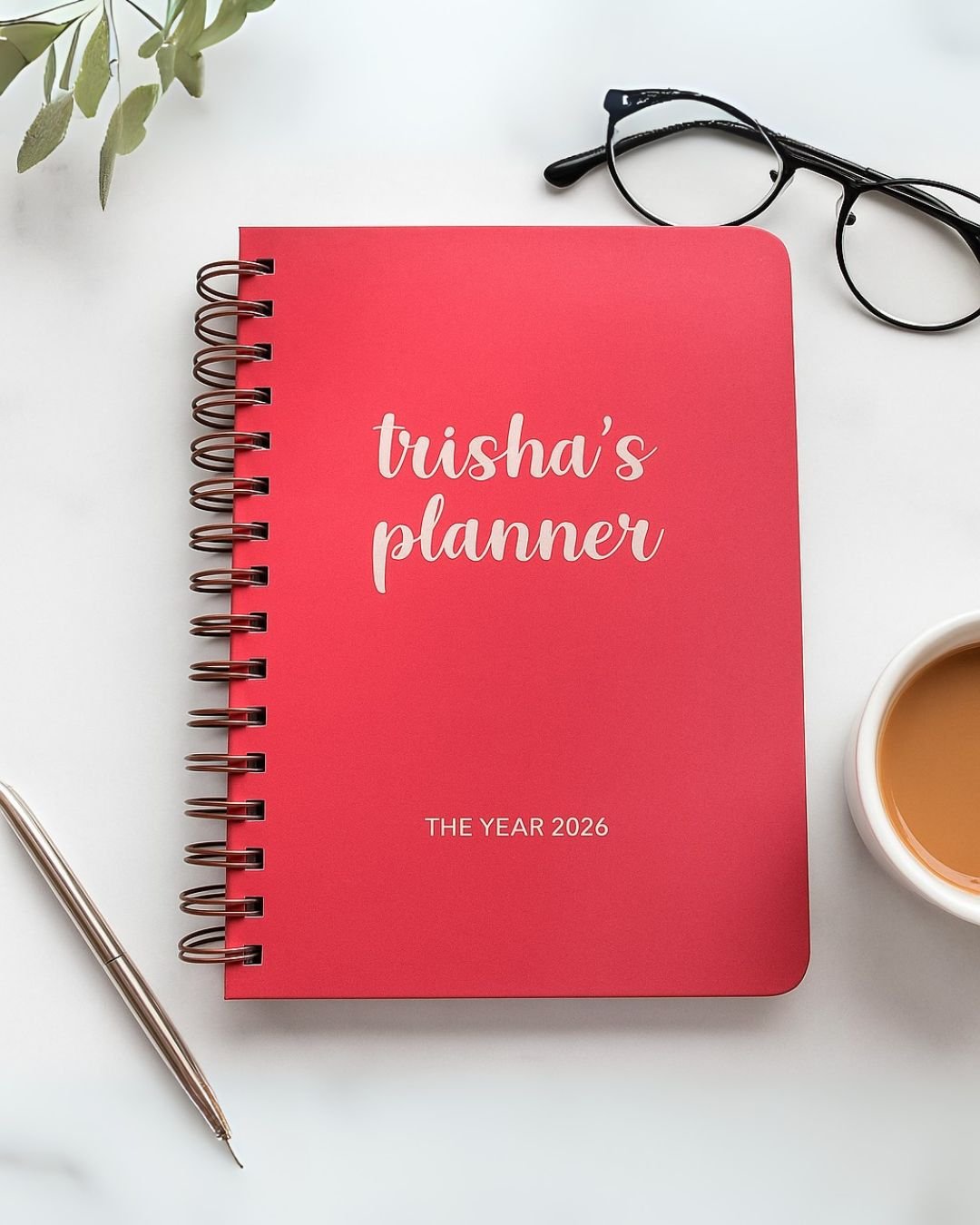 Undated Yearly Planner | Personalized with your name | Pink Delight - Bop Canvases