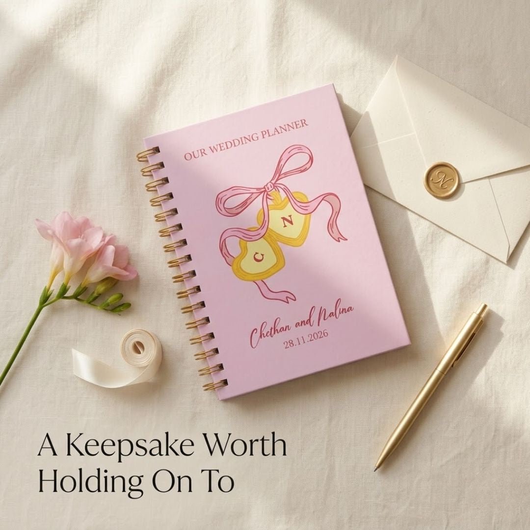 Wedding Planner - Name & Date Personalized (Locked hearts) - Bop Canvases