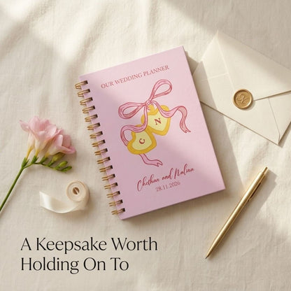 Wedding Planner - Name & Date Personalized (Locked hearts) - Bop Canvases