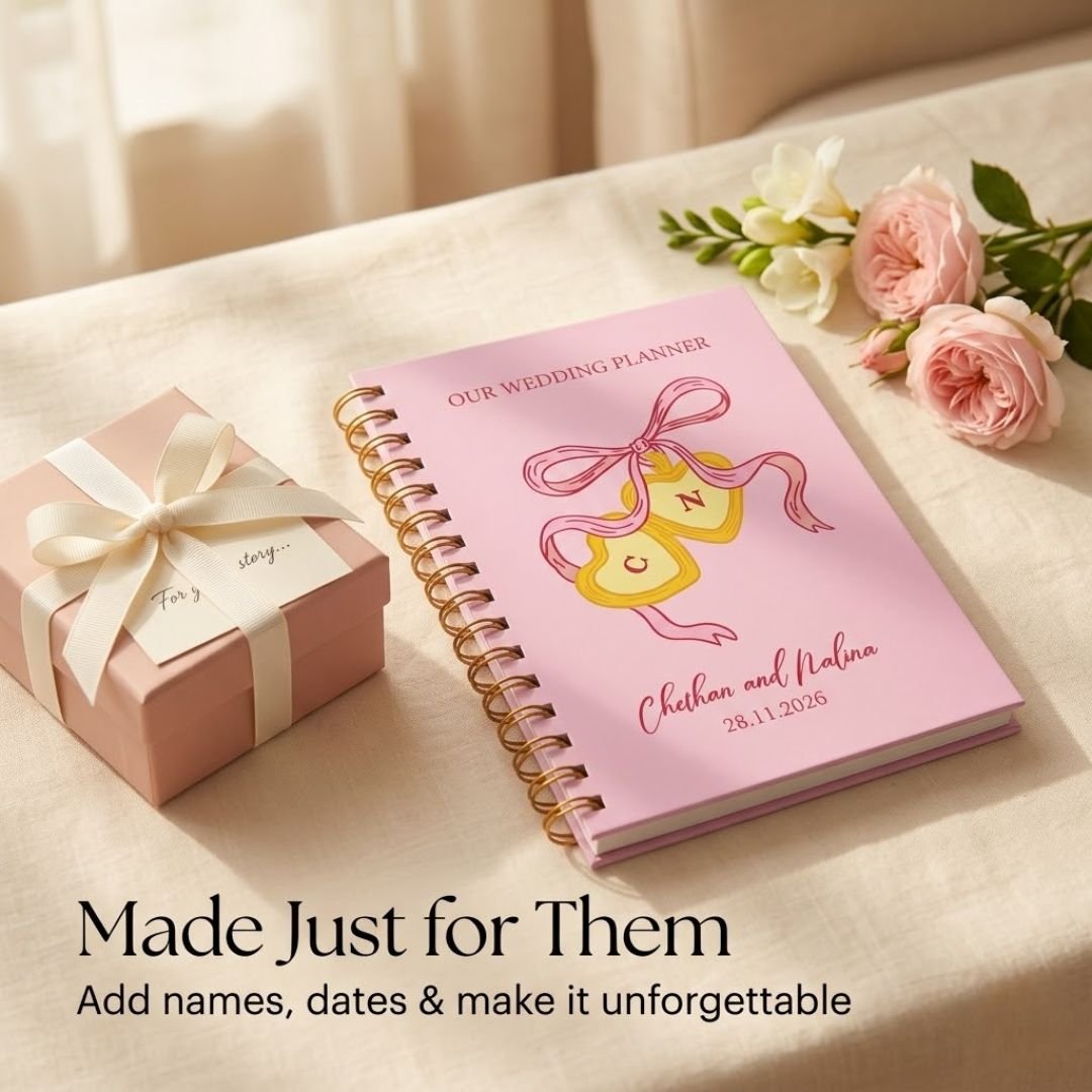 Wedding Planner - Name & Date Personalized (Locked hearts) - Bop Canvases