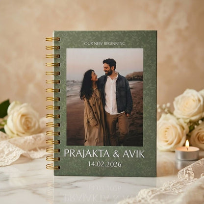 Wedding Planner| Name, Picture & Date Personalized (Minimalist Green) - Bop Canvases