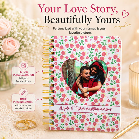 Wedding Planner | Name & Picture Personalized (Wedlock Floral - Pink) - Bop Canvases