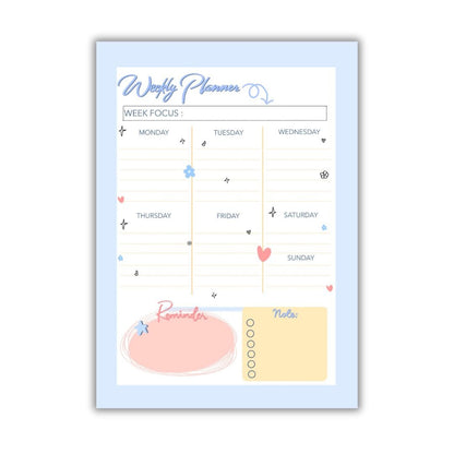 Weekly planner | Blue | A5 notepad - Bop Canvases