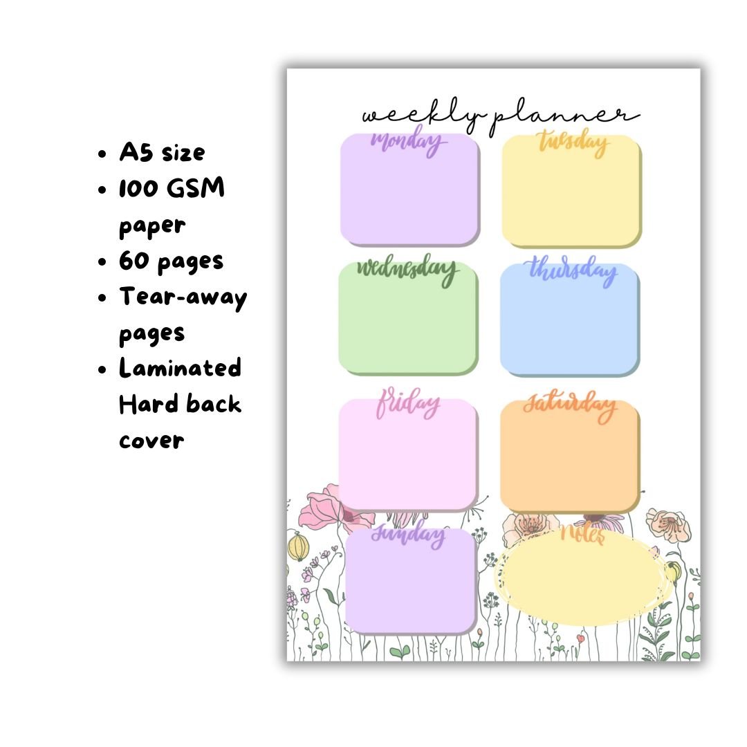 Weekly planner | Garden | A5 notepad - Bop Canvases