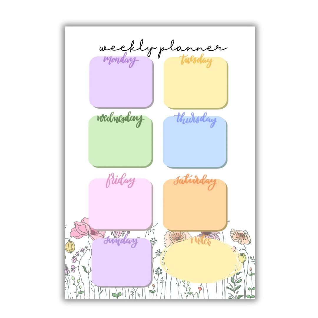 Weekly planner | Garden | A5 notepad - Bop Canvases