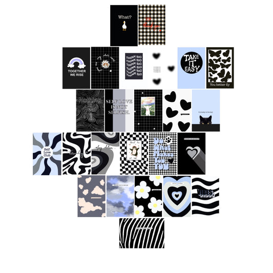 25 Postcard Collage Kit | Black - Bop Canvases