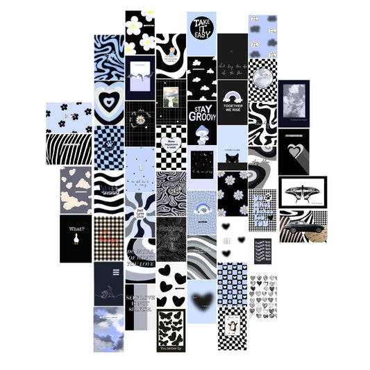 50 Postcard Collage Kit | Black - Bop Canvases