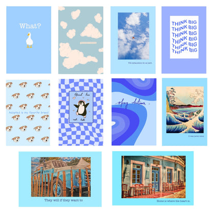 50 Postcard Collage Kit | Blue - Bop Canvases