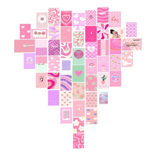 50 Postcard Collage Kit | Pink - Bop Canvases