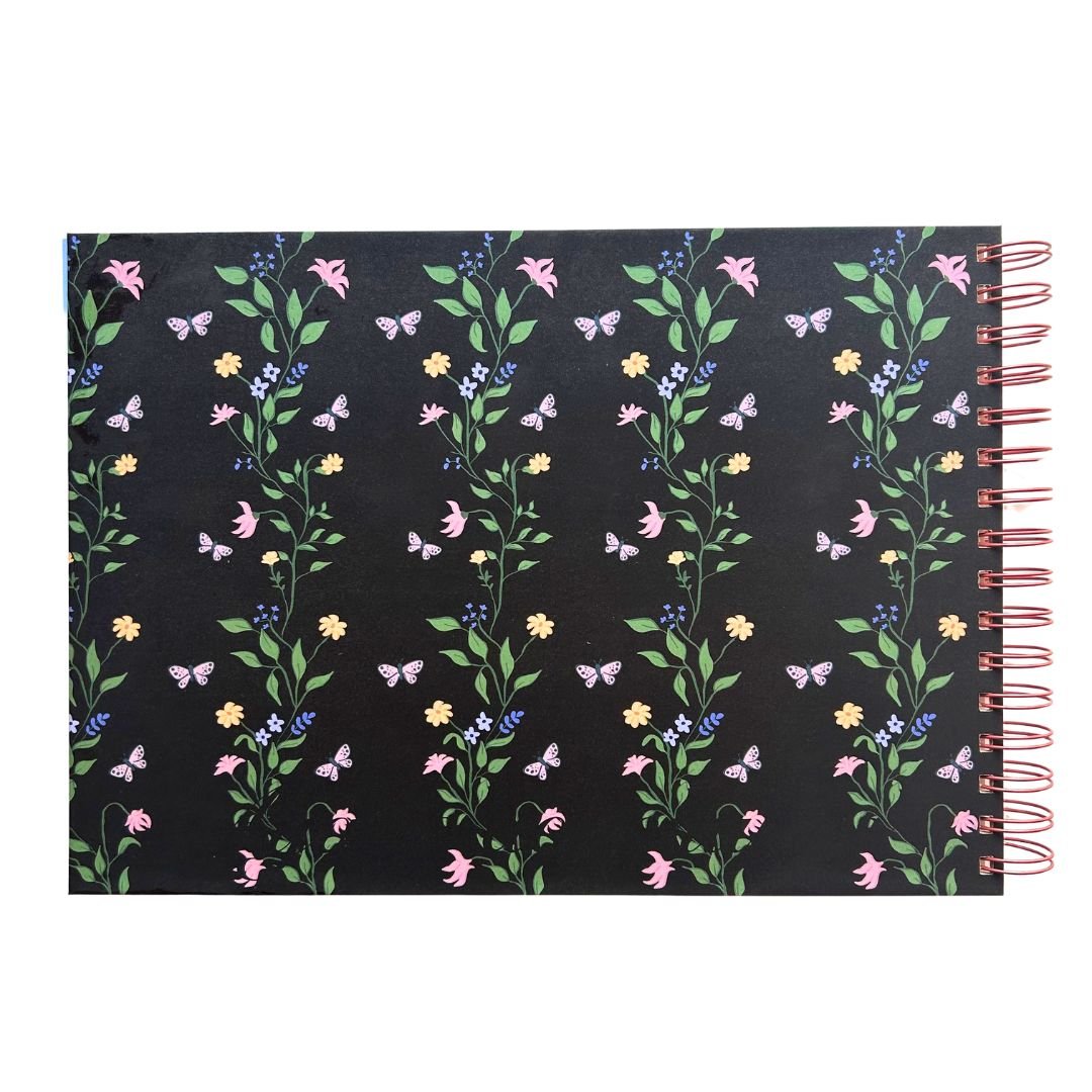 Baby Milestone Journal - Floral Black | 0 to 4 years | A4 Size - Bop Canvases