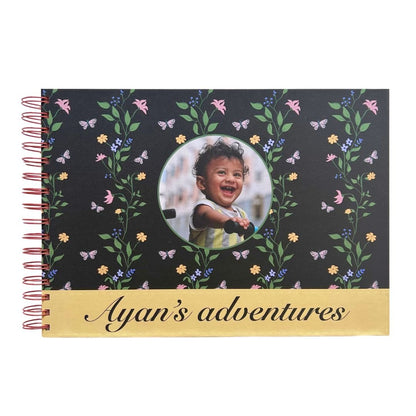 Baby Milestone Journal - Floral Black | 0 to 4 years | A4 Size - Bop Canvases