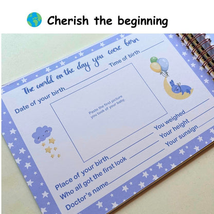 Baby Milestone Journal - The Early Years - Blue | 0 to 4 years | A4 Size - Bop Canvases