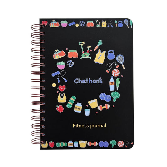 Fitness Journal - Fit Dairy | Black - Bop Canvases